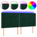 Tăblie de pat cu LED, verde închis, 203x16x118/128 cm, catifea - WALTI WALTI