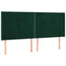 Tăblie de pat cu LED, verde închis, 203x16x118/128 cm, catifea - WALTI WALTI