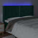 Tăblie de pat cu LED, verde închis, 203x16x118/128 cm, catifea - WALTI WALTI