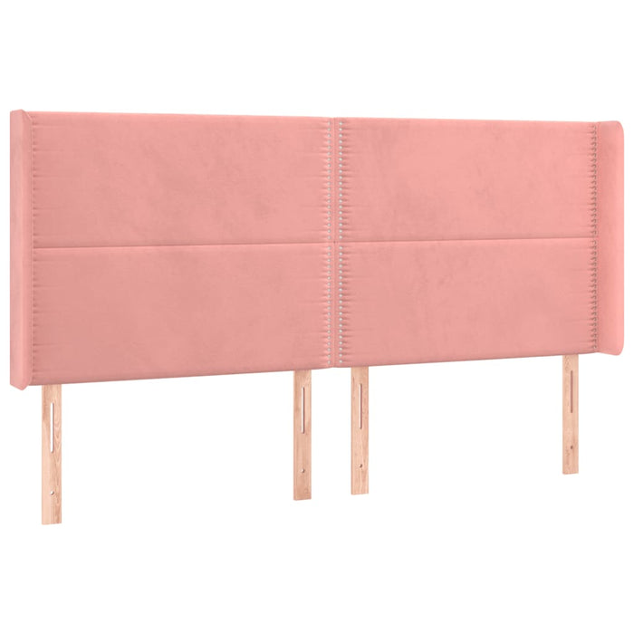 Tăblie de pat cu LED, roz, 203x16x118/128 cm, catifea - WALTI WALTI