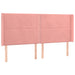 Tăblie de pat cu LED, roz, 203x16x118/128 cm, catifea - WALTI WALTI