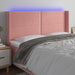 Tăblie de pat cu LED, roz, 203x16x118/128 cm, catifea - WALTI WALTI