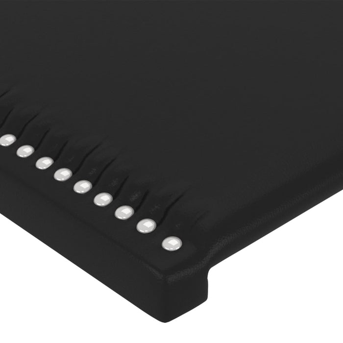 Tăblie de pat cu LED, negru, 83x16x118/128 cm, piele ecologică WALTI
