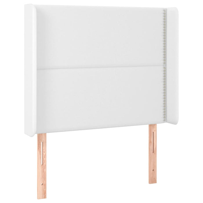 Tăblie de pat cu LED, alb, 103x16x118/128 cm, piele ecologică - WALTI WALTI