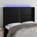Tăblie de pat cu LED, negru, 147x16x118/128 cm, piele ecologică - WALTI WALTI