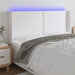 Tăblie de pat cu LED, alb, 203x16x118/128 cm, piele ecologică - WALTI WALTI