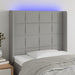 Tăblie de pat cu LED, gri deschis, 83x16x118/128 cm, textil - WALTI WALTI