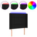 Tăblie de pat cu LED, negru, 83x16x118/128 cm, textil - WALTI WALTI