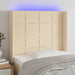Tăblie de pat cu LED, crem, 83x16x118/128 cm, textil - WALTI WALTI