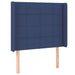 Tăblie de pat cu LED, albastru, 83x16x118/128 cm, textil - WALTI WALTI