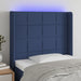 Tăblie de pat cu LED, albastru, 83x16x118/128 cm, textil - WALTI WALTI