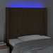 Tăblie de pat cu LED, maro închis, 93x16x118/128 cm, textil - WALTI WALTI