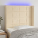 Tăblie de pat cu LED, crem, 93x16x118/128 cm, textil - WALTI WALTI