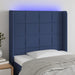 Tăblie de pat cu LED, albastru, 93x16x118/128 cm, textil - WALTI WALTI
