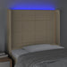 Tăblie de pat cu LED, crem, 103x16x118/128 cm, textil - WALTI WALTI