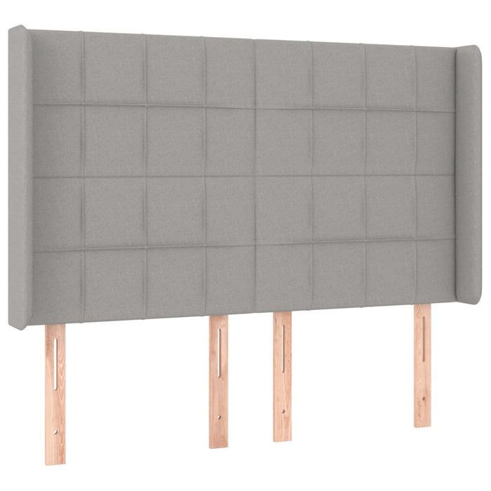 Tăblie de pat cu LED, gri deschis, 147x16x118/128 cm, textil - WALTI WALTI