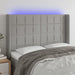 Tăblie de pat cu LED, gri deschis, 147x16x118/128 cm, textil - WALTI WALTI