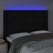 Tăblie de pat cu LED, negru, 147x16x118/128 cm, textil - WALTI WALTI
