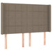 Tăblie de pat cu LED, gri taupe, 147x16x118/128 cm, textil - WALTI WALTI