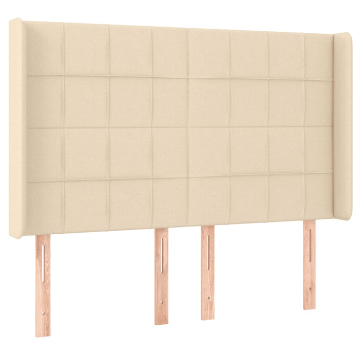 Tăblie de pat cu LED, crem, 147x16x118/128 cm, textil - WALTI WALTI