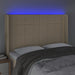 Tăblie de pat cu LED, crem, 147x16x118/128 cm, textil - WALTI WALTI