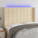 Tăblie de pat cu LED, crem, 147x16x118/128 cm, textil - WALTI WALTI