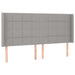 Tăblie de pat cu LED, gri deschis, 163x16x118/128 cm, textil - WALTI WALTI