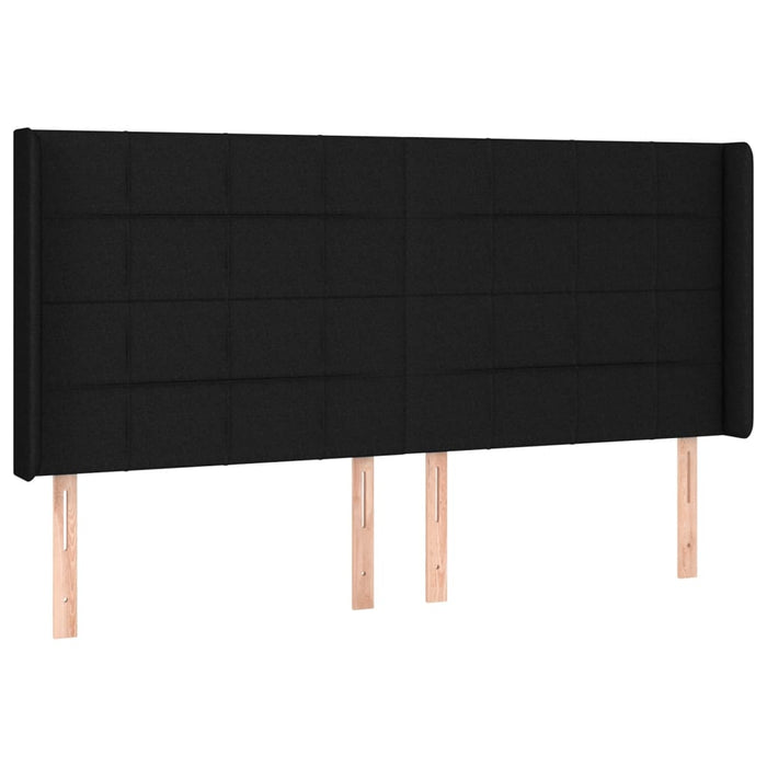 Tăblie de pat cu LED, negru, 163x16x118/128 cm, textil - WALTI WALTI