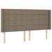 Tăblie de pat cu LED, gri taupe, 163x16x118/128 cm, textil - WALTI WALTI