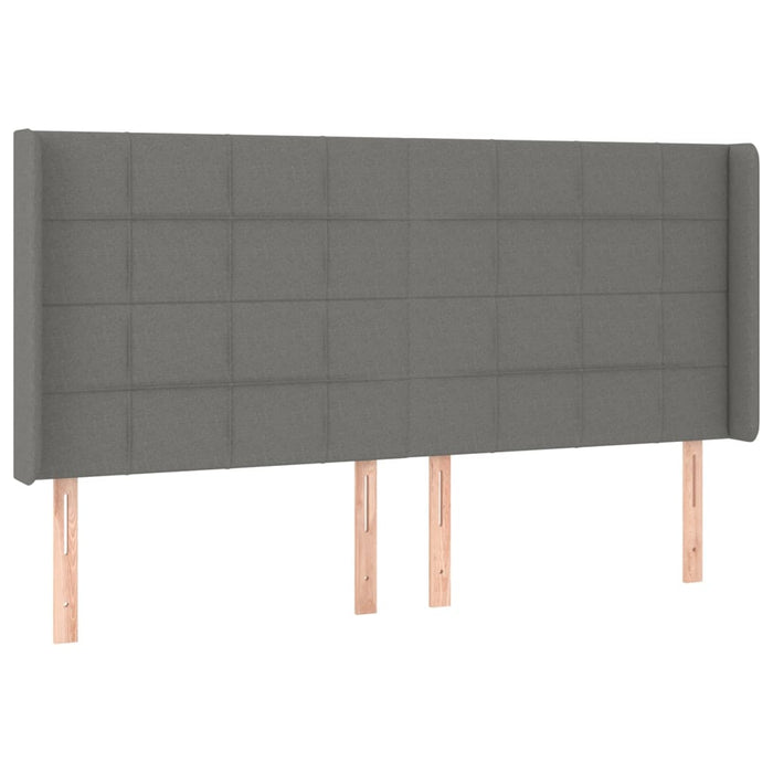 Tăblie de pat cu LED, gri închis, 183x16x118/128 cm, textil - WALTI WALTI