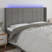 Tăblie de pat cu LED, gri închis, 183x16x118/128 cm, textil - WALTI WALTI