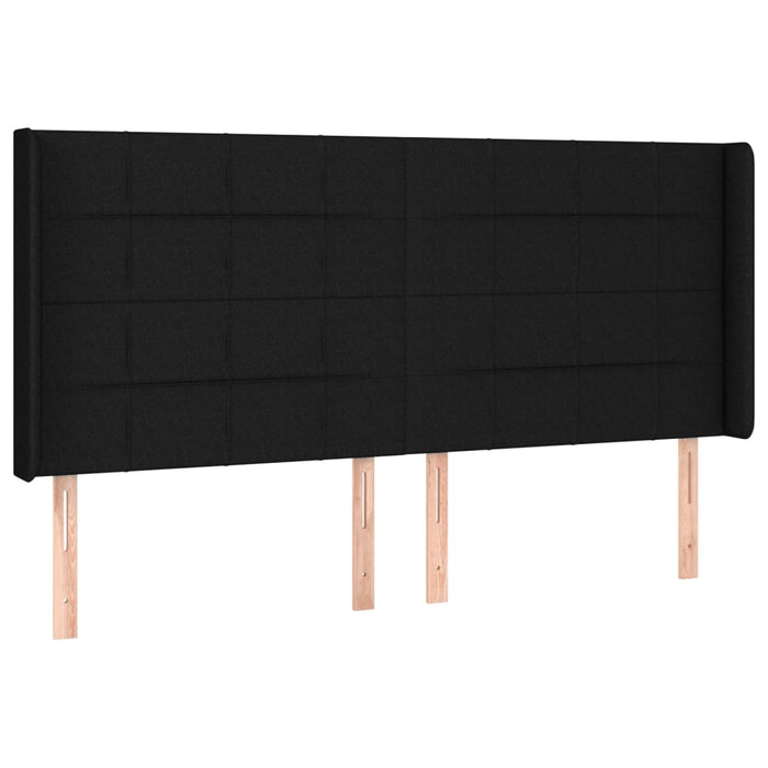 Tăblie de pat cu LED, negru, 183x16x118/128 cm, textil - WALTI WALTI