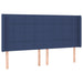 Tăblie de pat cu LED, albastru, 203x16x118/128 cm, textil - WALTI WALTI