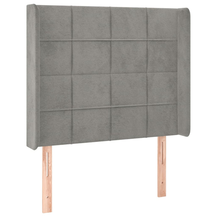 Tăblie de pat cu LED, gri deschis, 83x16x118/128 cm, catifea - WALTI WALTI