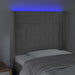 Tăblie de pat cu LED, gri deschis, 83x16x118/128 cm, catifea - WALTI WALTI