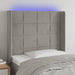 Tăblie de pat cu LED, gri deschis, 83x16x118/128 cm, catifea - WALTI WALTI