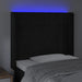 Tăblie de pat cu LED, negru, 83x16x118/128 cm, catifea - WALTI WALTI