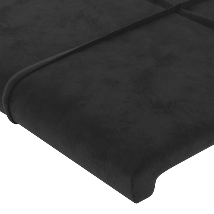 Tăblie de pat cu LED, negru, 83x16x118/128 cm, catifea - WALTI WALTI