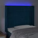 Tăblie de pat cu LED, albastru închis, 83x16x118/128cm, catifea - WALTI WALTI