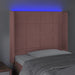 Tăblie de pat cu LED, roz, 83x16x118/128 cm, catifea - WALTI WALTI