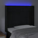 Tăblie de pat cu LED, negru, 93x16x118/128 cm, catifea - WALTI WALTI