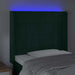 Tăblie de pat cu LED, verde închis, 93x16x118/128cm, catifea - WALTI WALTI