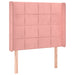 Tăblie de pat cu LED, roz, 93x16x118/128 cm, catifea - WALTI WALTI