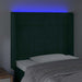 Tăblie de pat cu LED, verde închis, 103x16x118/128 cm, catifea - WALTI WALTI