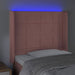 Tăblie de pat cu LED, roz, 103x16x118/128 cm, catifea - WALTI WALTI