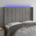 Tăblie de pat cu LED, gri deschis, 147x16x118/128 cm, catifea - WALTI WALTI