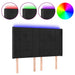 Tăblie de pat cu LED, negru, 147x16x118/128 cm, catifea - WALTI WALTI