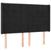Tăblie de pat cu LED, negru, 147x16x118/128 cm, catifea - WALTI WALTI