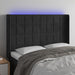 Tăblie de pat cu LED, negru, 147x16x118/128 cm, catifea - WALTI WALTI