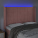 Tăblie de pat cu LED, roz, 147x16x118/128 cm, catifea - WALTI WALTI